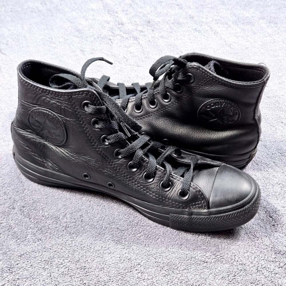 Converse Chuck Taylor All Star High Top Unisex 8.5W 6.5M Black Leather Excellent
